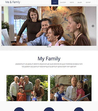 Me & Family – MultiPurpose HTML Bootstrap Template for Free
